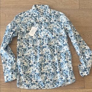 Men's Blue Floral Button Down Shirt
